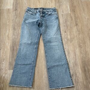 Low rise bootcut denim